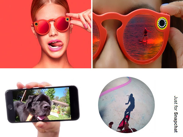 Novo de Snapchat: Óculos de óculos com modo de vídeo