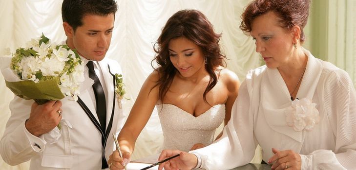 Registro de casamento no escritório de registro