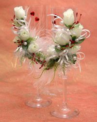 Decoração de óculos de casamento