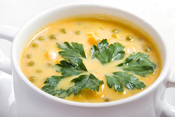 sopa com verdes