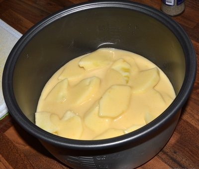 Torta de maçã fotorreceptora no multivark