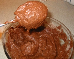 Foto de uma receita de bolo de chocolate 