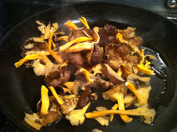 Como cozinhar chanterelles em uma frigideira