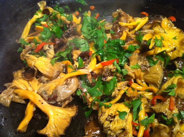 Como cozinhar chanterelles em uma frigideira
