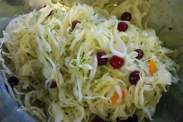 Repolho com pepino para o inverno