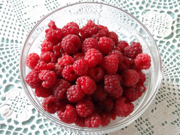 Contagem deliciosa de framboesas para o inverno