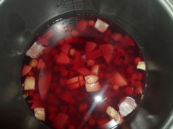 Contagem deliciosa de framboesas para o inverno