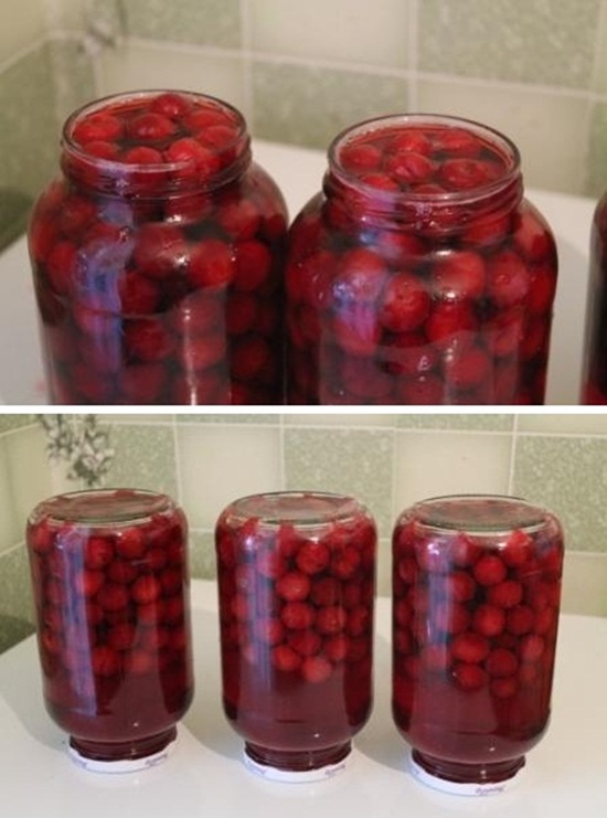Compota perfumada de cereja para o inverno - receita