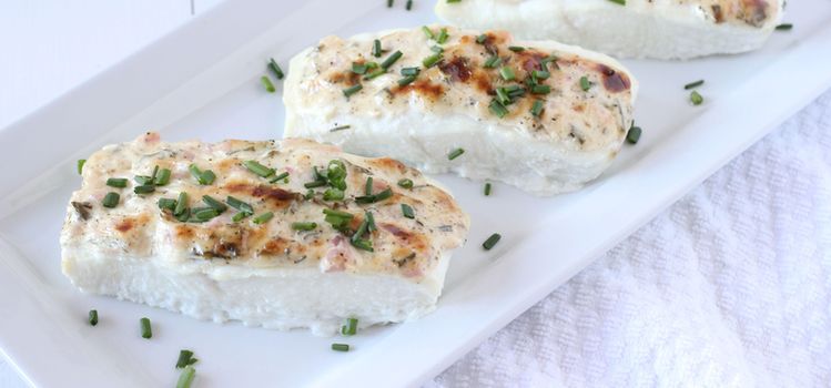 Halibut assado no forno