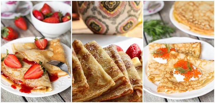 Receitas originais para panquecas no Pancake Day 2017 passo a passo com a foto: sobre leite, kefir, levedura, com recheios para todos os gostos