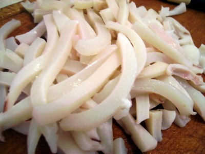 Salada de camarão e lula