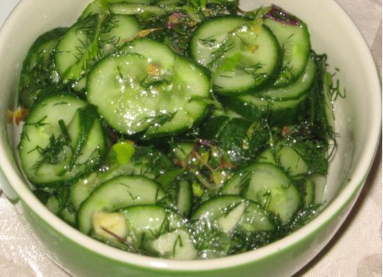 Salada de pepino para o inverno