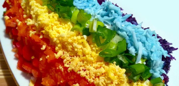 Receita de arco-íris da salada