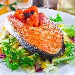 Salmão cozido no forno
