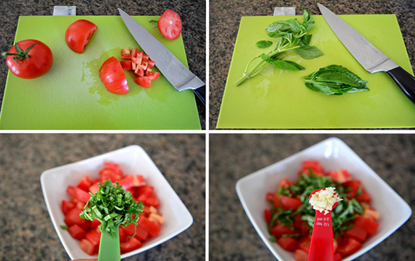 Cogumelos grelhados com enchimento de tomate e camarão, deliciosa receita