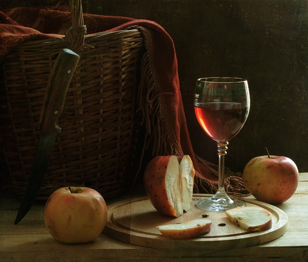 Vinho caseiro de maçãs