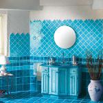 Interior em cor azul