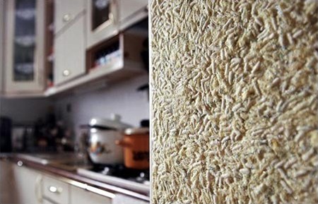 Papel de parede líquido: foto na cozinha;